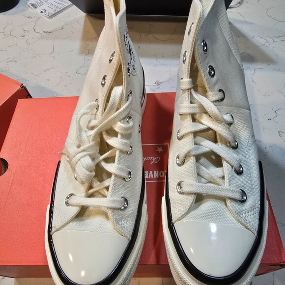 Converse Unisex Chuck 70 Hi Plus Sneaker Shoe Egret/Black/Egret US Womens Size 8 - Picture 4 of 14